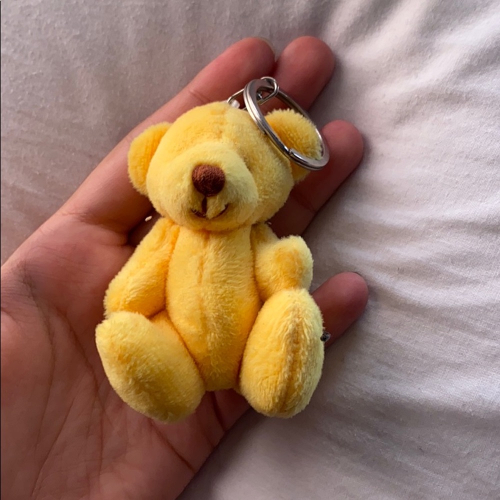 NWOT Yellow teddy bear key chain